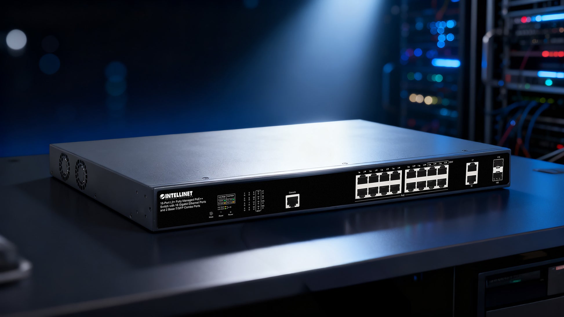 18-Port L2+ Fully Managed PoE++ Switch with 16 Gigabit Ethernet Ports and 2 Base-T/SFP Combo Ports Image 7