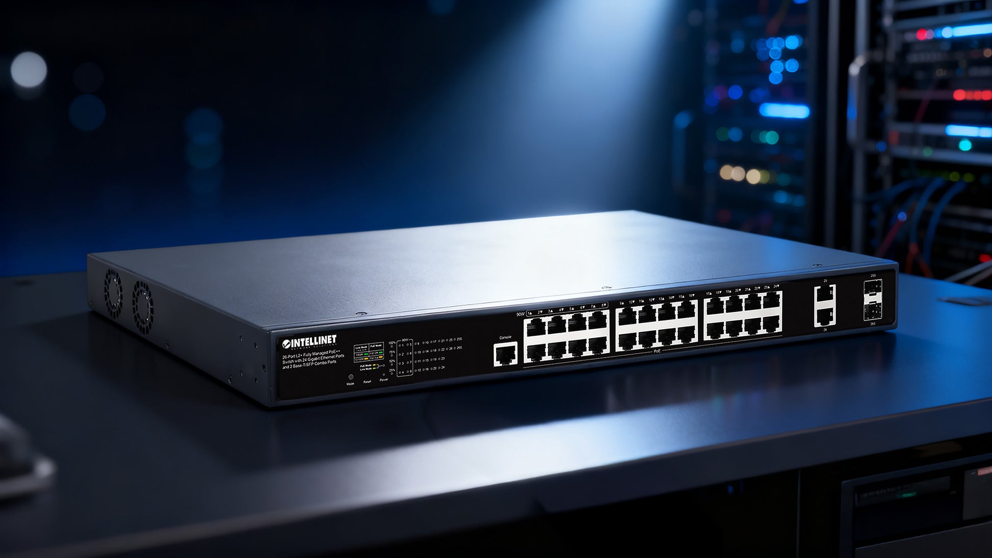26-Port L2+ Fully Managed PoE++ Switch with 24 Gigabit Ethernet Ports and 2 Base-T/SFP Combo Ports Image 7