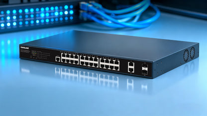 26-Port L2+ Fully Managed PoE++ Switch with 24 Gigabit Ethernet Ports and 2 Base-T/SFP Combo Ports Image 8