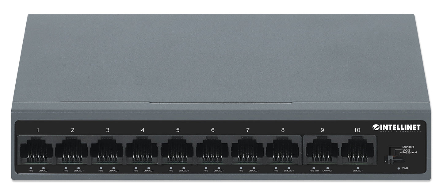 10-Port PoE+ Switch with 8 Fast Ethernet Ports and 2 FE Uplinks Image 4