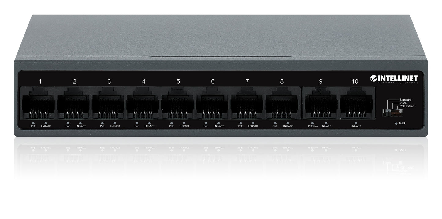 10-Port PoE+ Switch with 8 Fast Ethernet Ports and 2 FE Uplinks Image 6