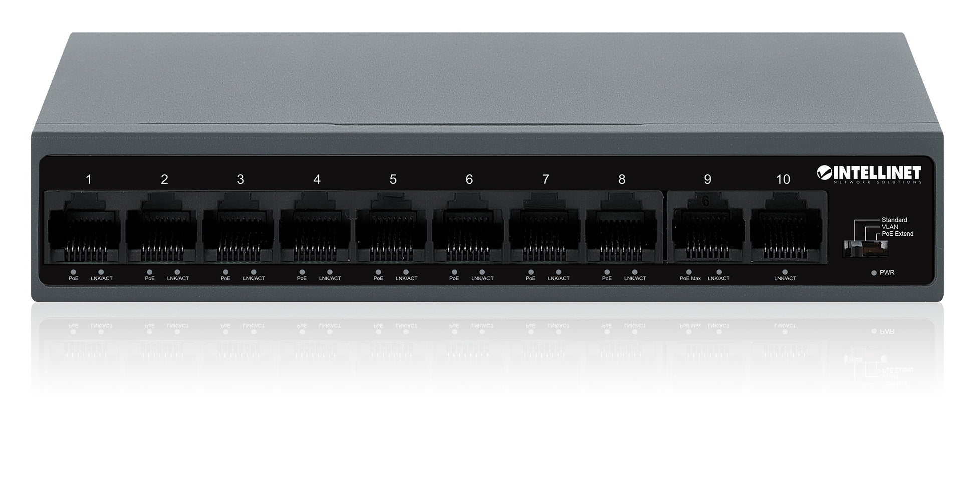 10-Port PoE+ Switch with 8 Fast Ethernet Ports and 2 FE Uplinks Image 6
