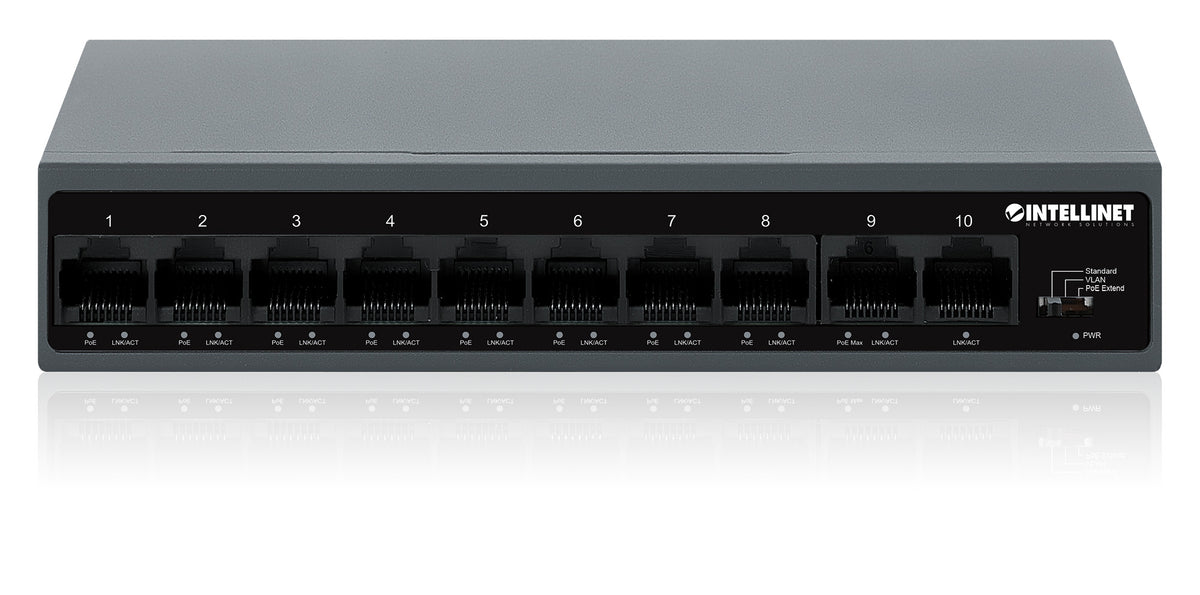 10-Port PoE+ Switch with 8 Fast Ethernet Ports and 2 FE Uplinks Image 6