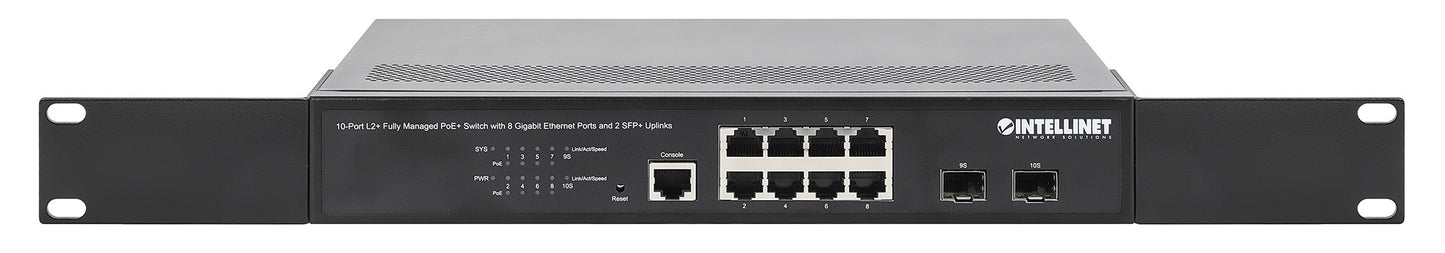 10-Port L2+ Fully Managed PoE+ Switch with 8 Gigabit Ethernet Ports and 2 SFP+ Uplinks Image 7