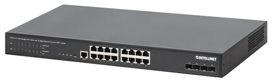 20-Port L2+ Fully Managed PoE+ Switch with 16 Gigabit Ethernet Ports and 4 SFP+ Uplinks Image 1