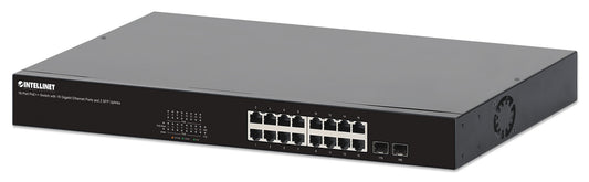 18-Port PoE++ Switch with 16 Gigabit Ethernet Ports and 2 SFP Uplinks Image 1
