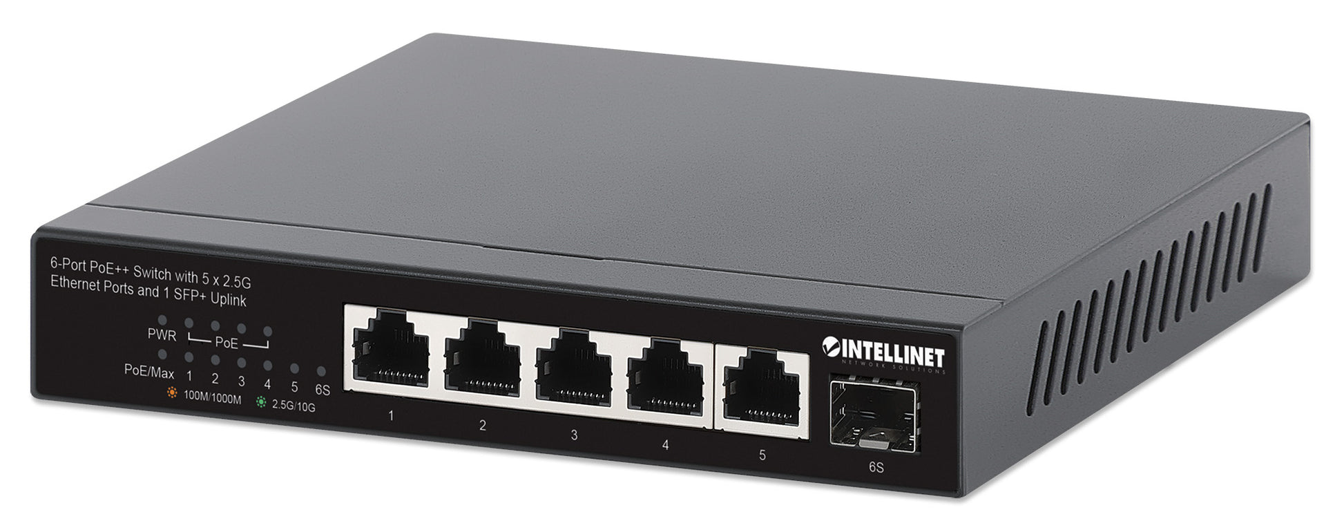 6-Port PoE++ Switch with 5 x 2.5G Ethernet Ports and 1 SFP+ Uplink Image 1