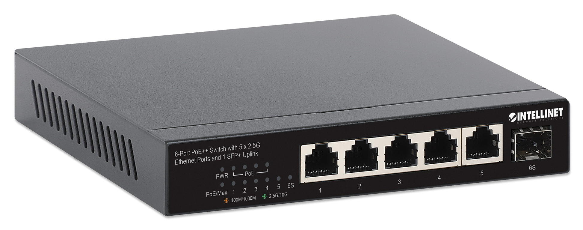 6-Port PoE++ Switch with 5 x 2.5G Ethernet Ports and 1 SFP+ Uplink Image 2