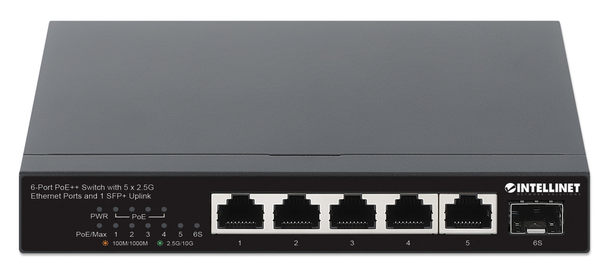 6-Port PoE++ Switch with 5 x 2.5G Ethernet Ports and 1 SFP+ Uplink Image 3