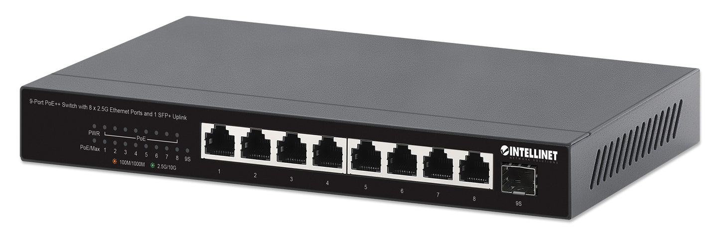 9-Port PoE++ Switch with 8 x 2.5G Ethernet Ports and 1 SFP+ Uplink Image 1