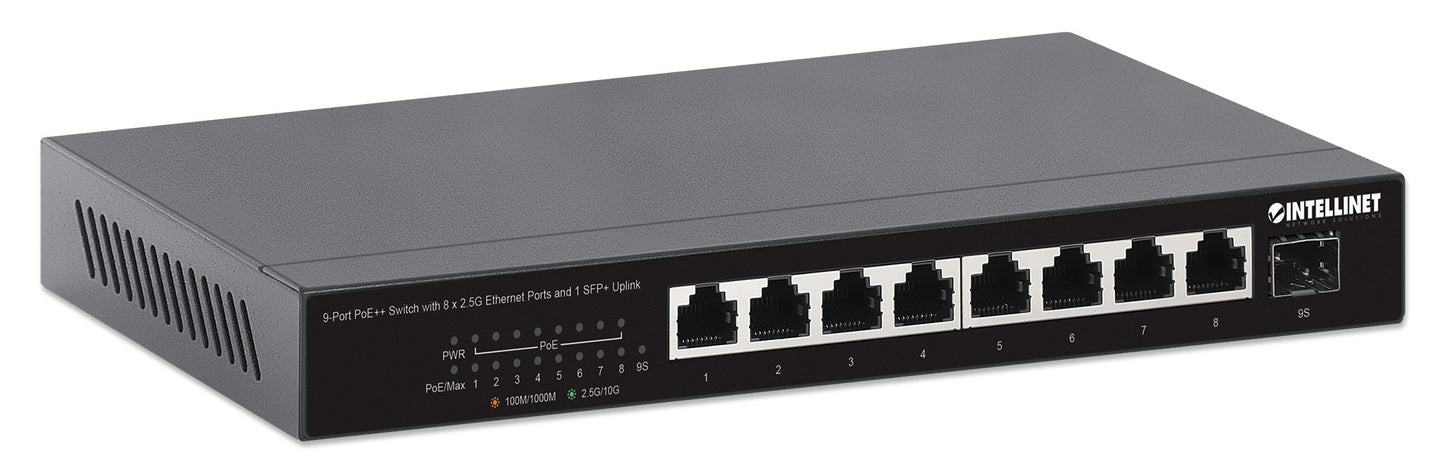 9-Port PoE++ Switch with 8 x 2.5G Ethernet Ports and 1 SFP+ Uplink Image 2
