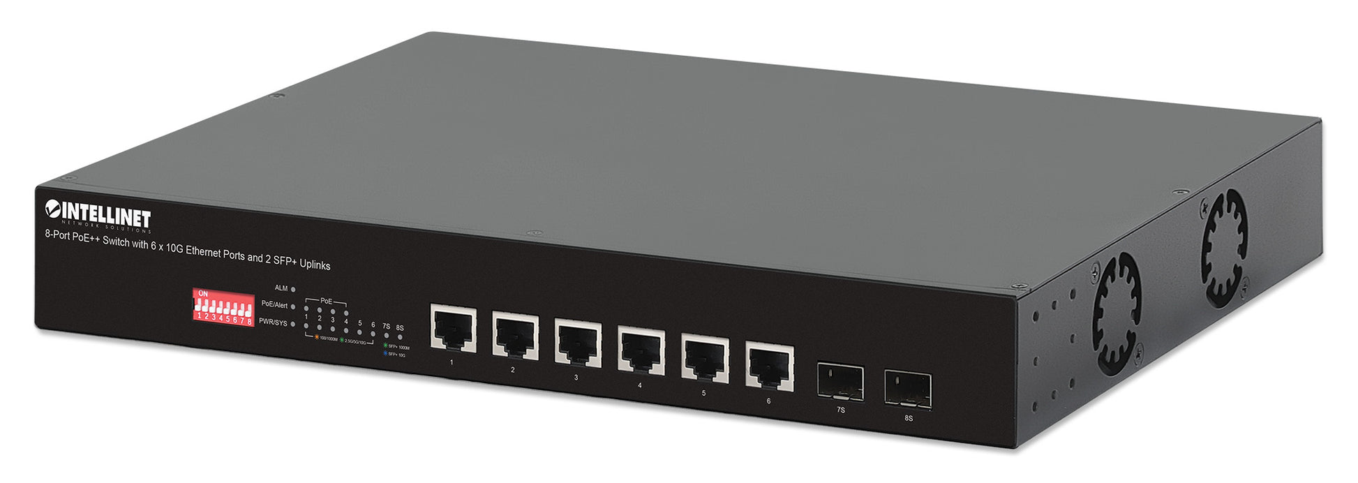 8-Port PoE++ Switch with 6 x 10G Ethernet Ports and 2 SFP+ Uplinks Image 1