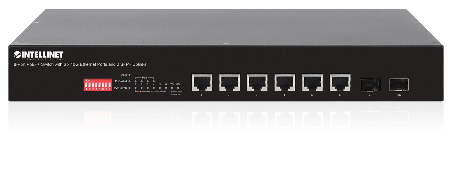 8-Port PoE++ Switch with 6 x 10G Ethernet Ports and 2 SFP+ Uplinks Image 5