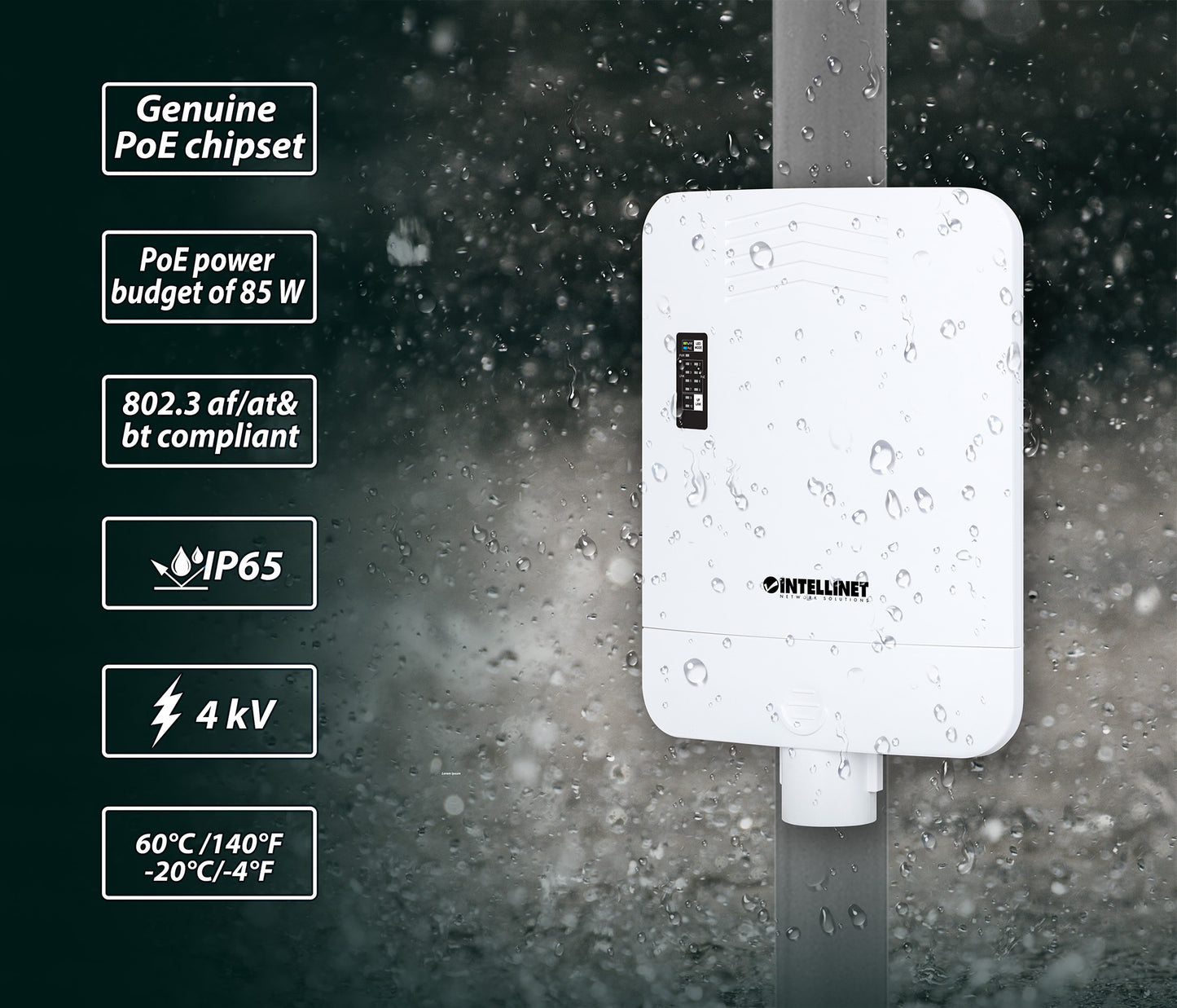 Outdoor 10-Port L2+ Smart Managed PoE+ Switch with 8 Gigabit Ethernet Ports and 2 SFP Uplinks Image 2