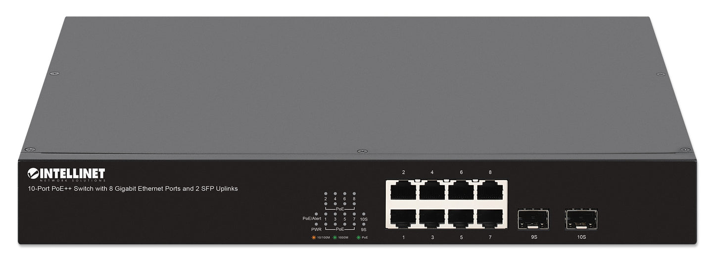 10-Port PoE++ Switch with 8 Gigabit Ethernet Ports and 2 SFP Uplinks Image 3