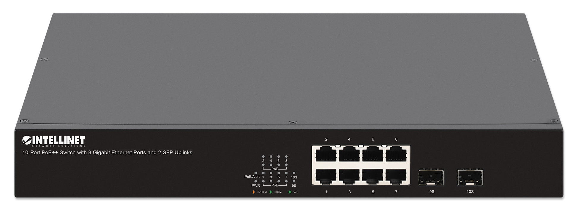 10-Port PoE++ Switch with 8 Gigabit Ethernet Ports and 2 SFP Uplinks Image 3