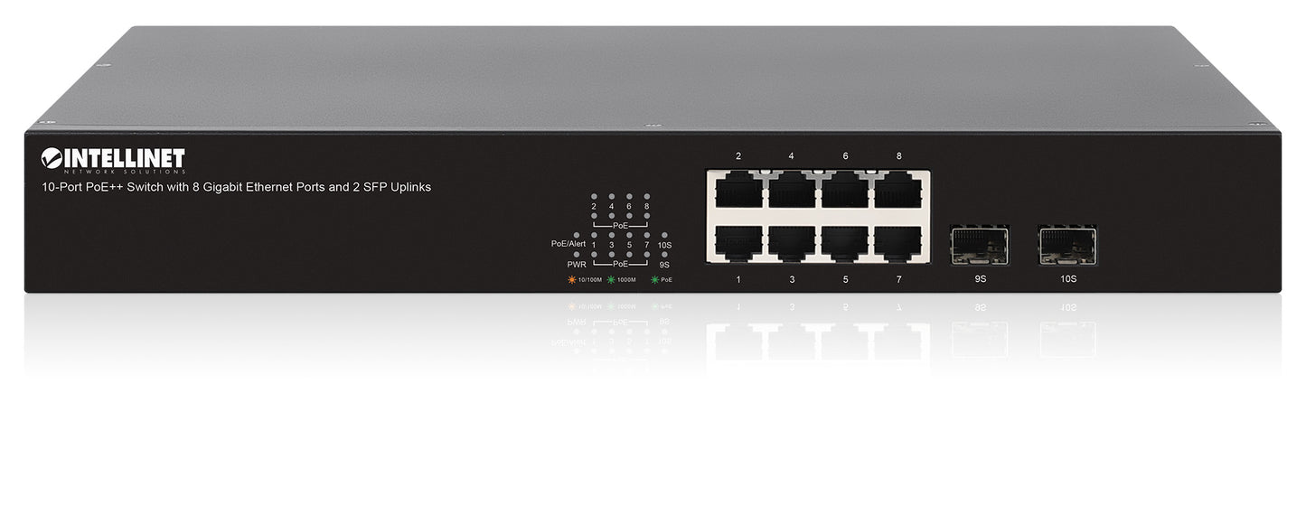 10-Port PoE++ Switch with 8 Gigabit Ethernet Ports and 2 SFP Uplinks Image 5