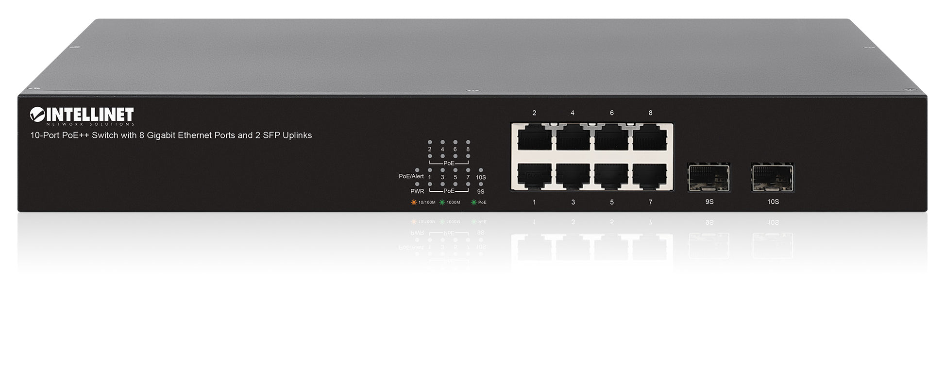 10-Port PoE++ Switch with 8 Gigabit Ethernet Ports and 2 SFP Uplinks Image 5