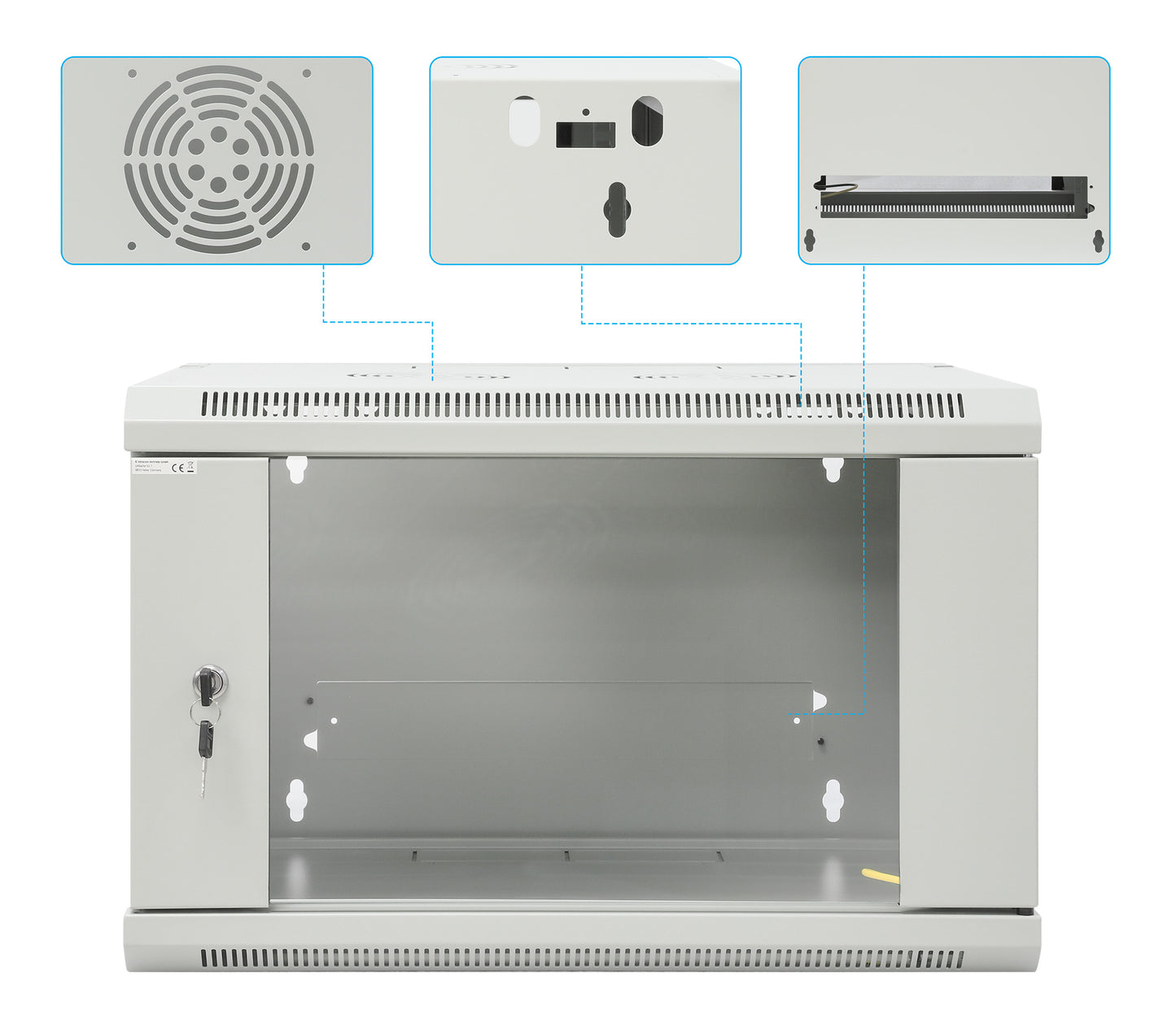19" Wallmount Cabinet, 6U, 450 mm (17.7 in.) Depth, Gray Image 10