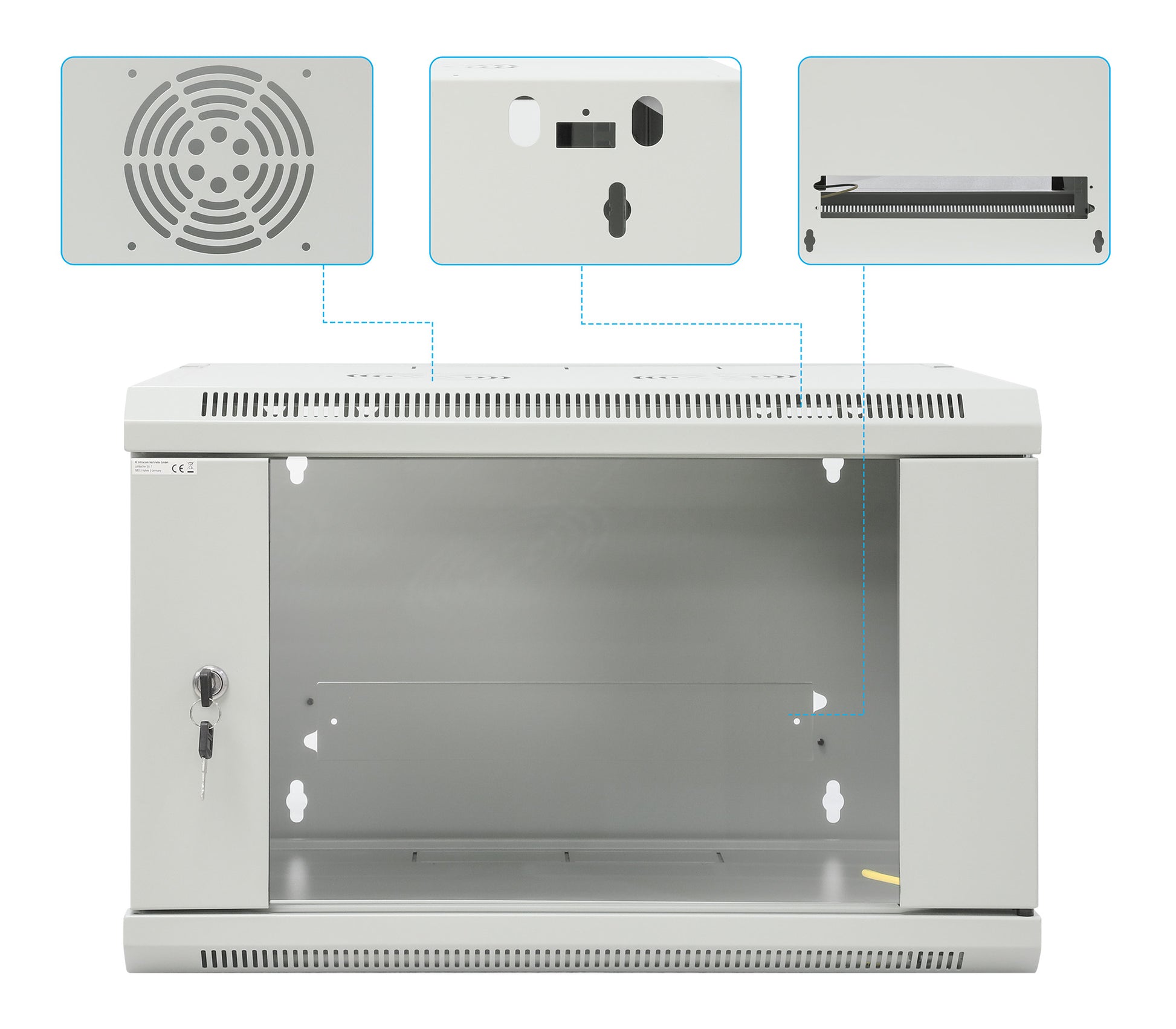 19" Wallmount Cabinet, 6U, 450 mm (17.7 in.) Depth, Gray Image 10