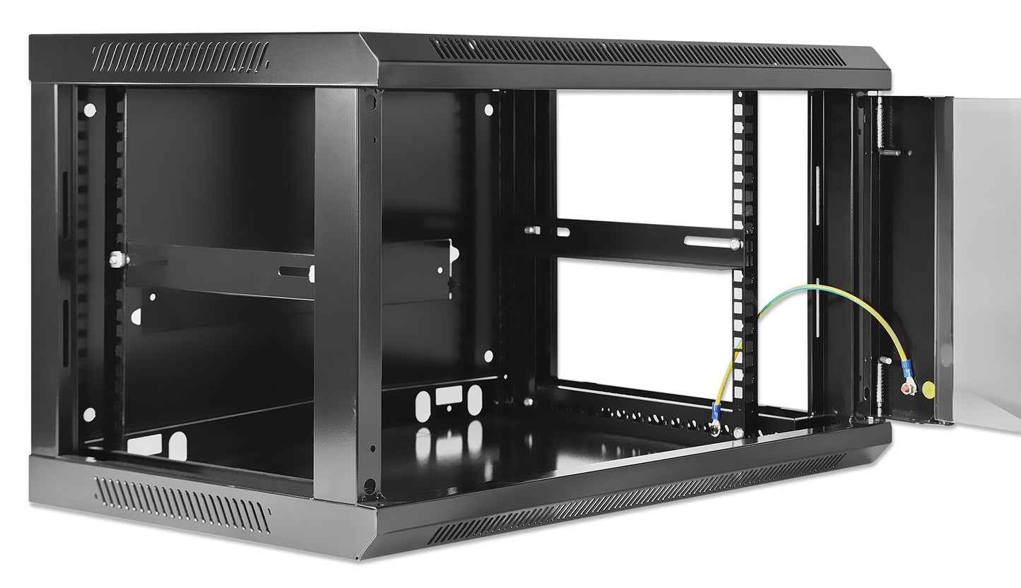 6U 19" Wall Mount Network Cabinet, Standard Line, 450 mm (17.7 in.) Depth, Black Image 5