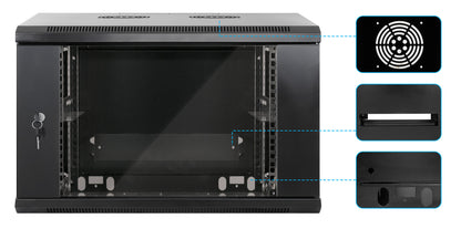 6U 19" Wall Mount Network Cabinet, Standard Line, 450 mm (17.7 in.) Depth, Black Image 6