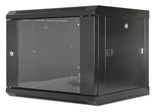 6U 19" Wall Mount Network Cabinet, Standard Line, 450 mm (17.7 in.) Depth, Black Image 1