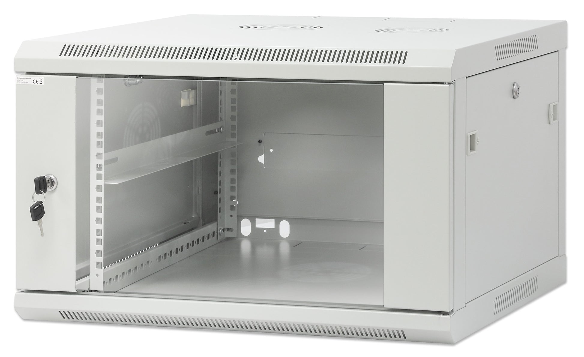 19" Wallmount Cabinet, 6U, 600 mm (23.6 in.) Depth, Gray Image 1