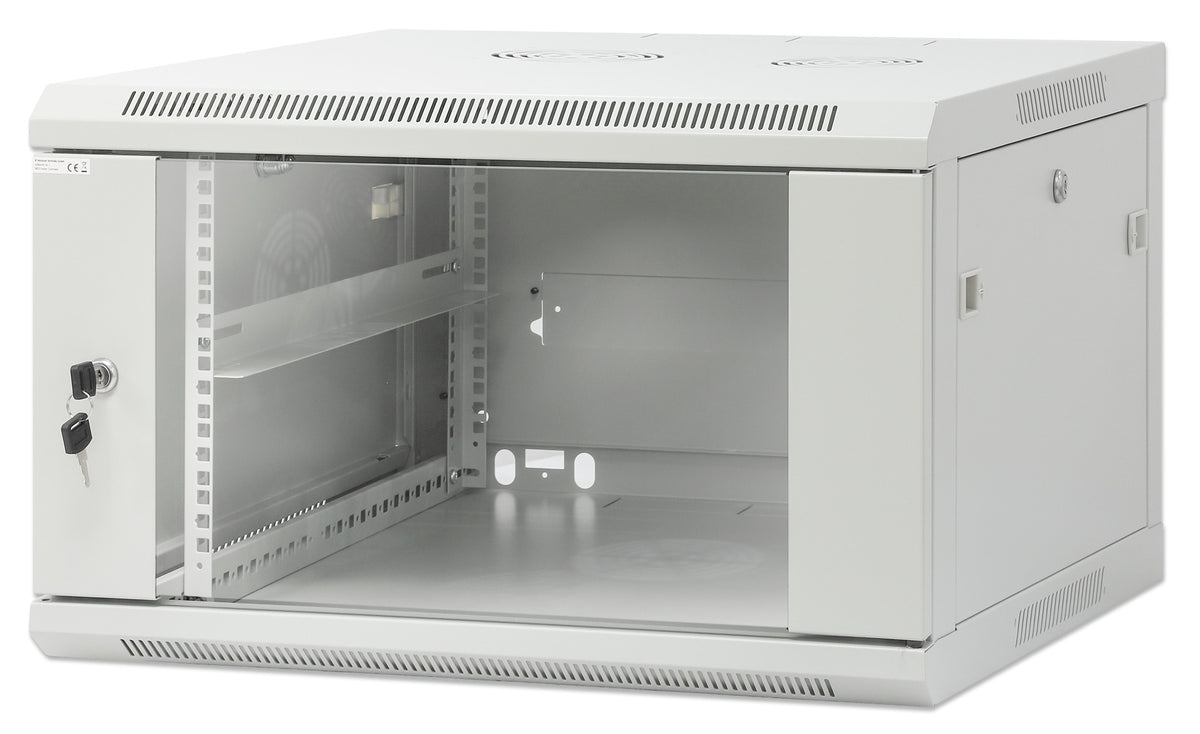 19" Wallmount Cabinet, 6U, 600 mm (23.6 in.) Depth, Gray Image 1