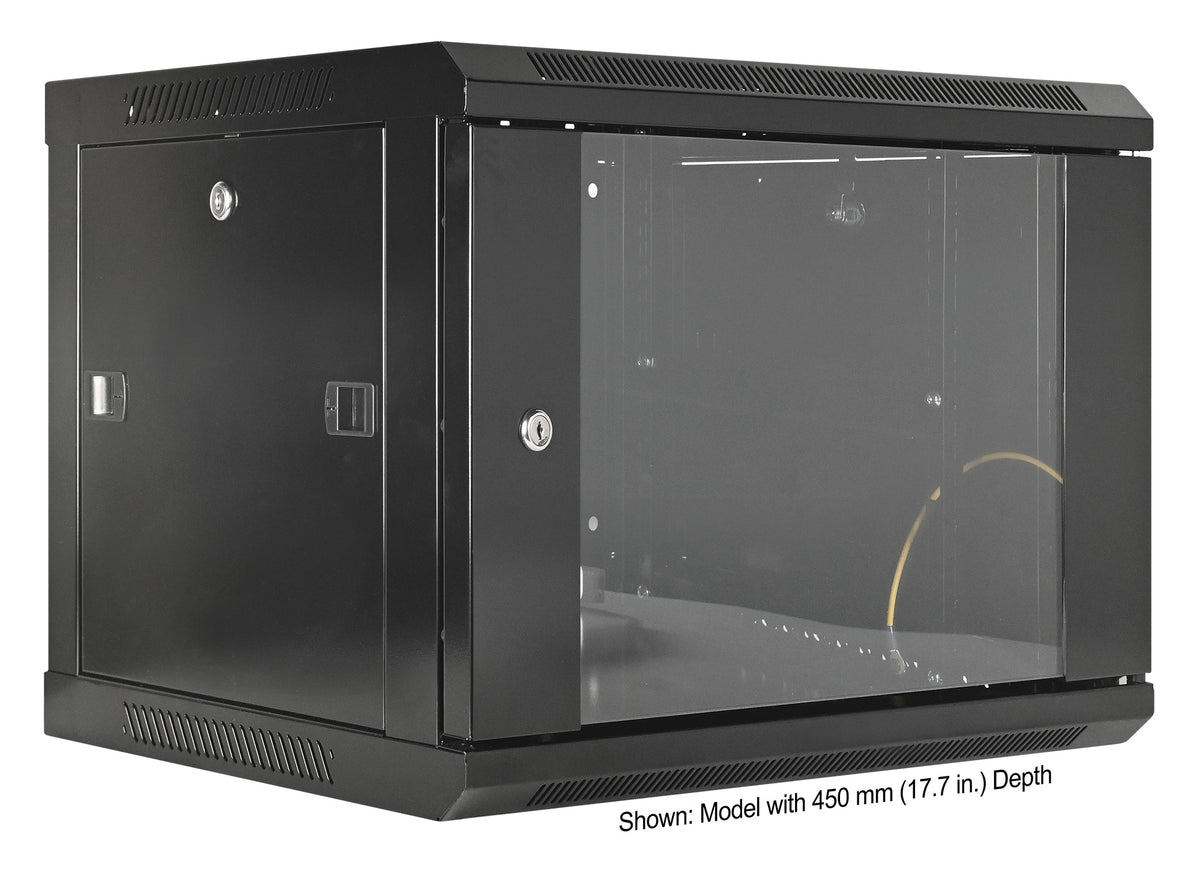 6U 19" Wall Mount Network Cabinet, Standard Line, 600 mm (23.6 in.) Depth, Black Image 2