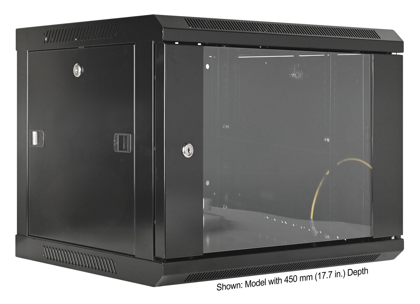 6U 19" Wall Mount Network Cabinet, Standard Line, 600 mm (23.6 in.) Depth, Black Image 2