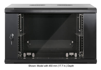 6U 19" Wall Mount Network Cabinet, Standard Line, 600 mm (23.6 in.) Depth, Black Image 3