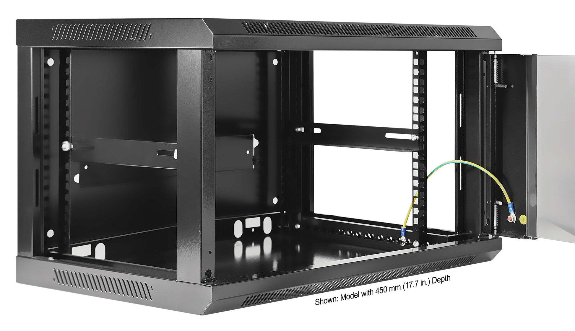 6U 19" Wall Mount Network Cabinet, Standard Line, 600 mm (23.6 in.) Depth, Black Image 5