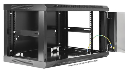 6U 19" Wall Mount Network Cabinet, Standard Line, 600 mm (23.6 in.) Depth, Black Image 5