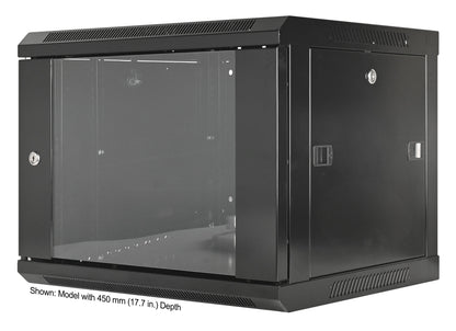 6U 19" Wall Mount Network Cabinet, Standard Line, 600 mm (23.6 in.) Depth, Black Image 1
