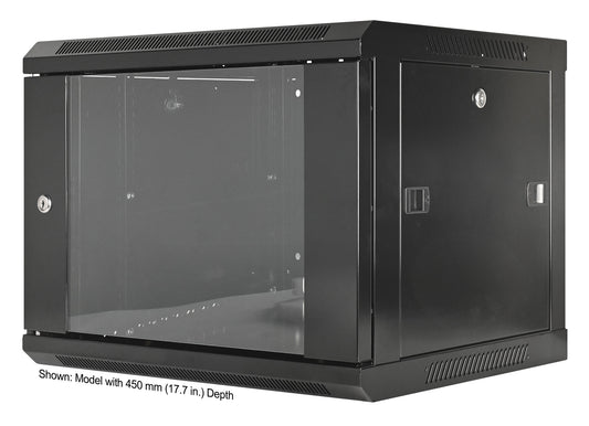 6U 19" Wall Mount Network Cabinet, Standard Line, 600 mm (23.6 in.) Depth, Black Image 1