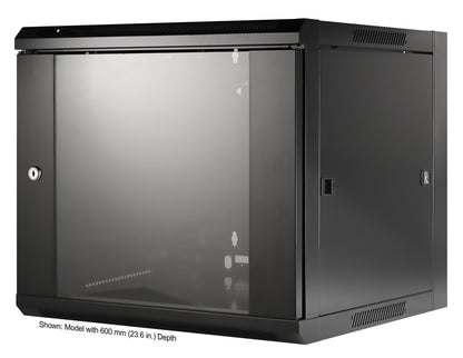 9U 19" Wall Mount Network Cabinet, Standard Line, 450 mm (17.7 in.) Depth, Black Image 1