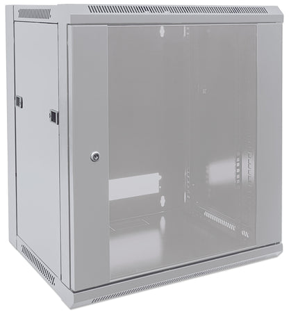 9U 19" Wall Mount Network Cabinet, Standard Line, 450 mm (17.7 in.) Depth, Gray Image 3