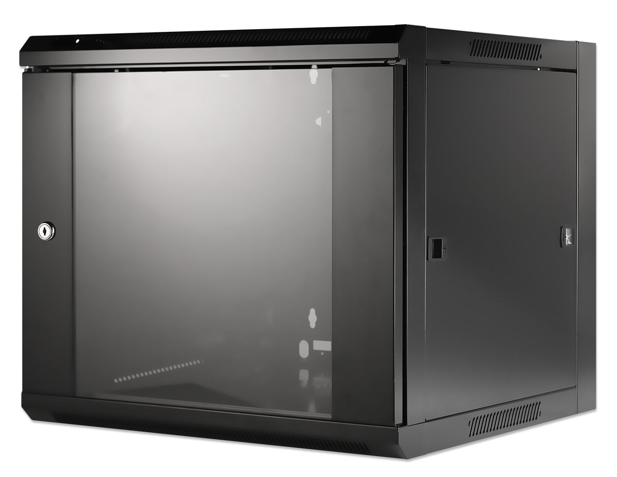 9U 19" Wall Mount Network Cabinet, Standard Line, 600 mm (23.6 in.) Depth, Black Image 1