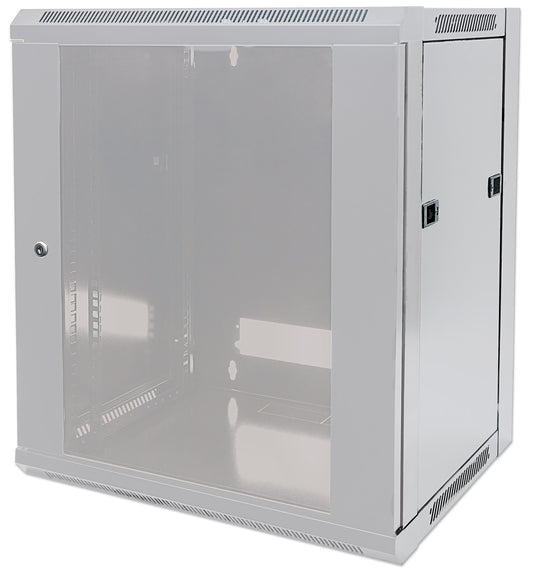 9U 19" Wall Mount Network Cabinet, Standard Line, 600 mm (23.6 in.) Depth, Gray Image 1