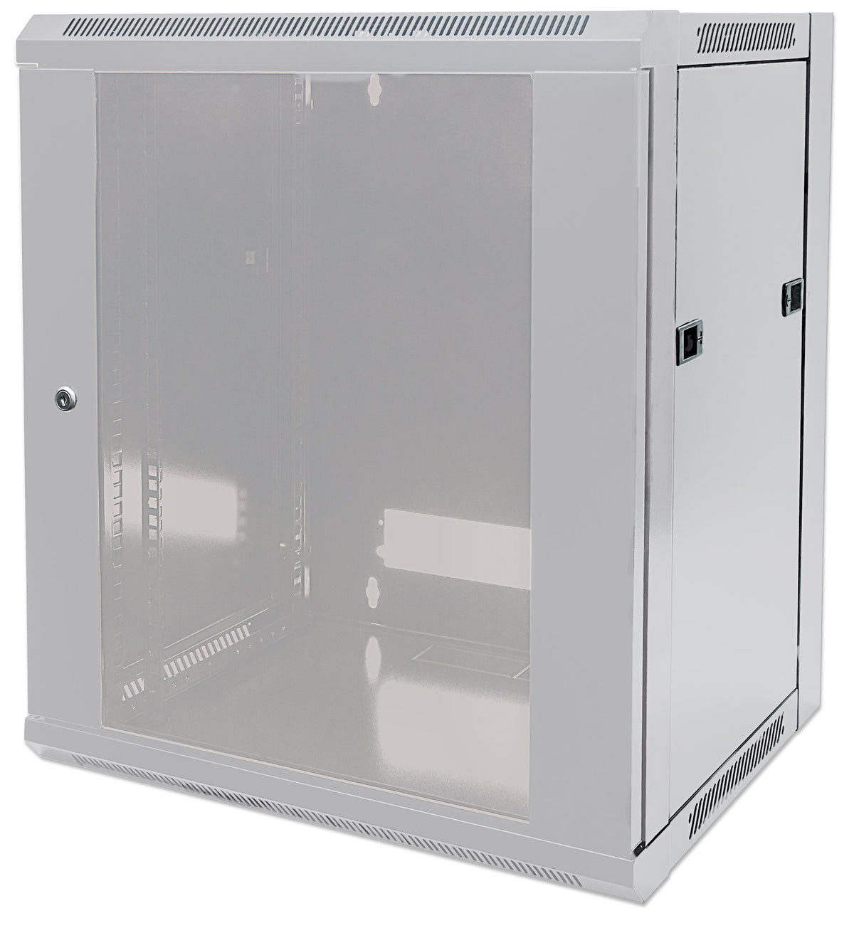 9U 19" Wall Mount Network Cabinet, Standard Line, 600 mm (23.6 in.) Depth, Gray Image 1