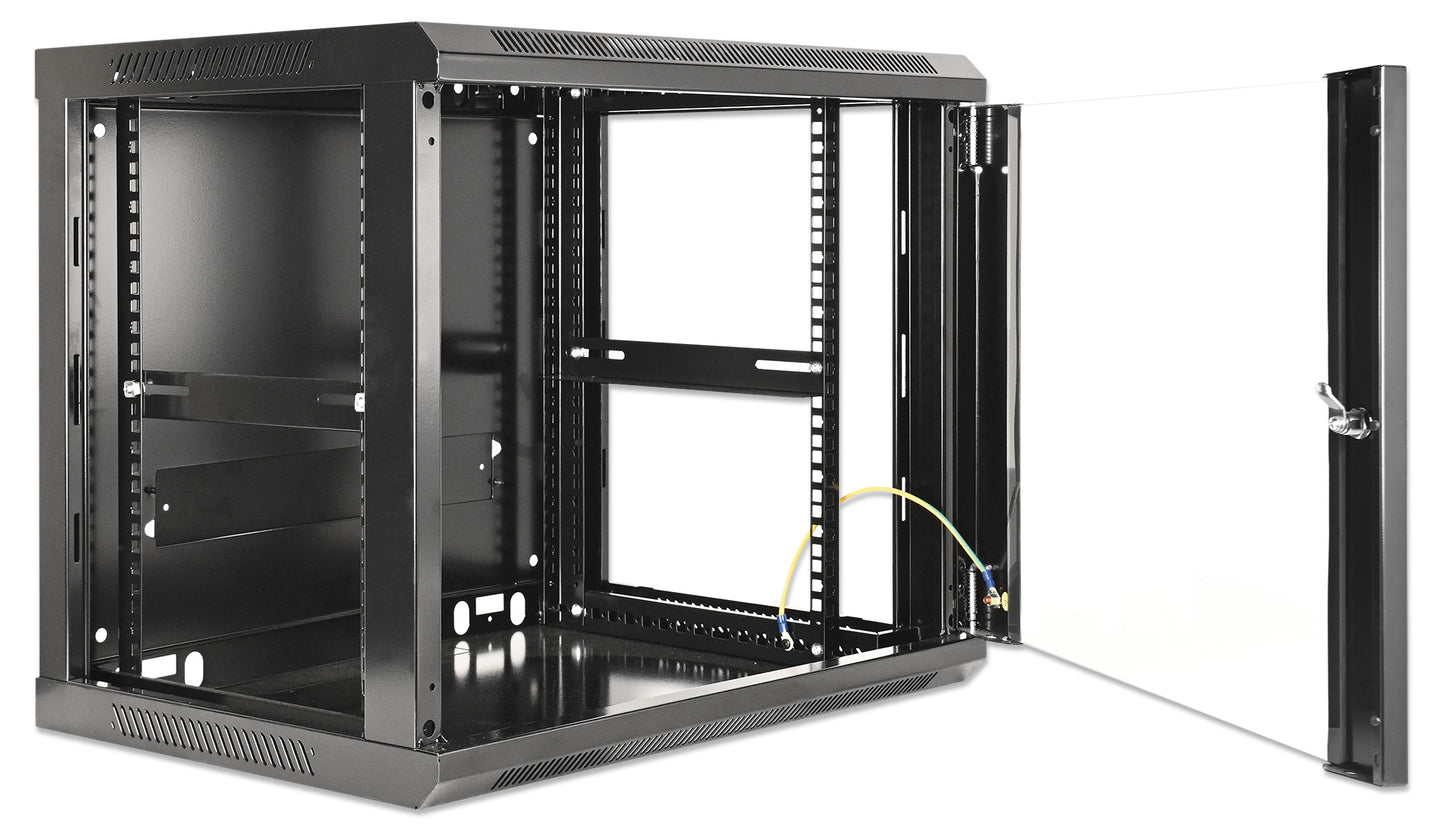9U 19" Wall Mount Network Cabinet, Standard Line, 450 mm (17.7 in.) Depth, Black Image 5