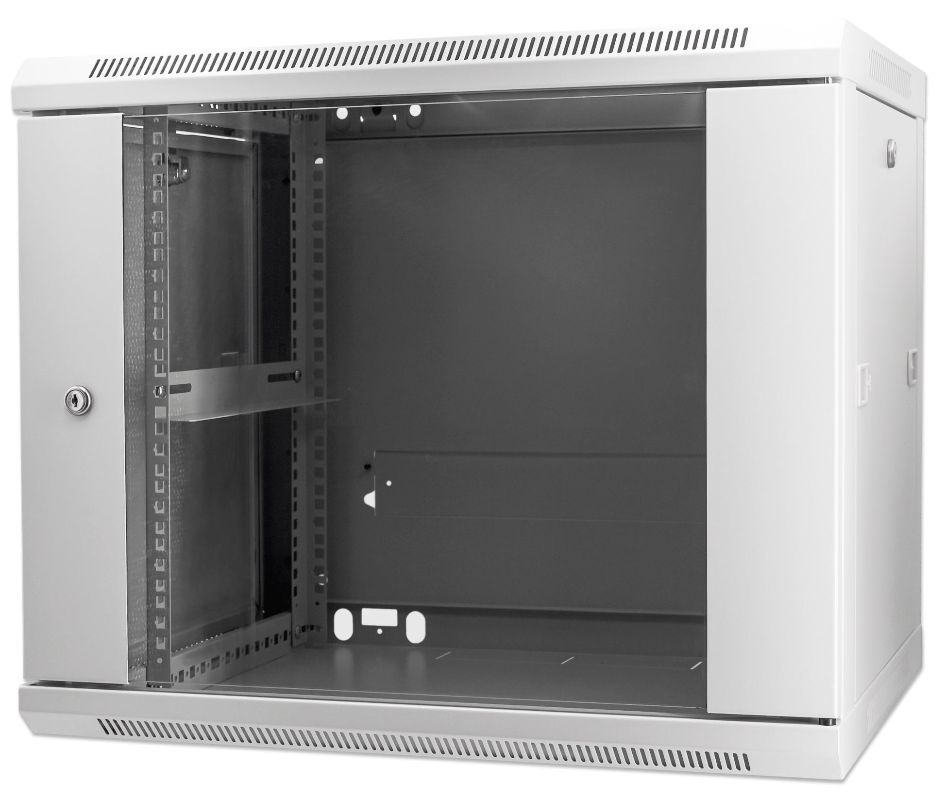 9U 19" Wall Mount Network Cabinet, Standard Line, 600 mm (23.6 in.) Depth, Gray Image 1