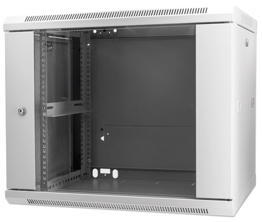9U 19" Wall Mount Network Cabinet, Standard Line, 600 mm (23.6 in.) Depth, Gray Image 1