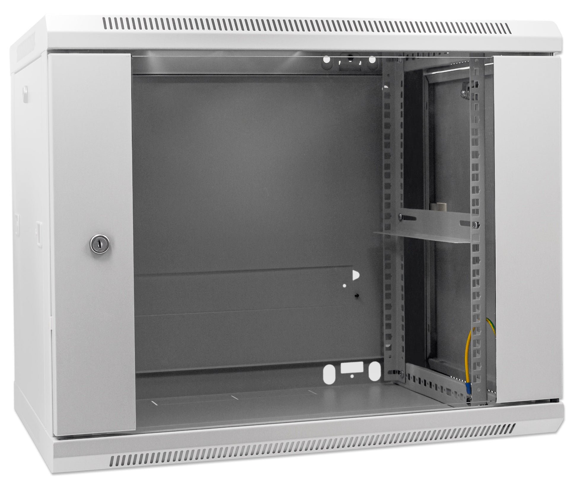 9U 19" Wall Mount Network Cabinet, Standard Line, 600 mm (23.6 in.) Depth, Gray Image 2