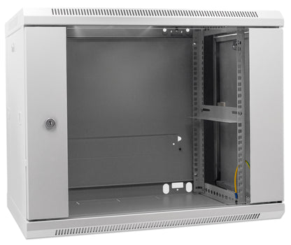 9U 19" Wall Mount Network Cabinet, Standard Line, 600 mm (23.6 in.) Depth, Gray Image 2