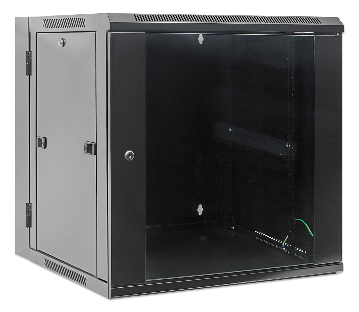 9U 19" Swing Out Wall Mount Network Cabinet, 550 mm (21.7 in.) Depth, Black Image 2