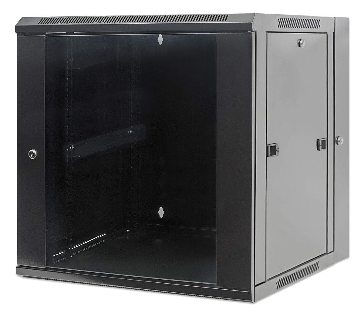 9U 19" Swing Out Wall Mount Network Cabinet, 550 mm (21.7 in.) Depth, Black Image 1