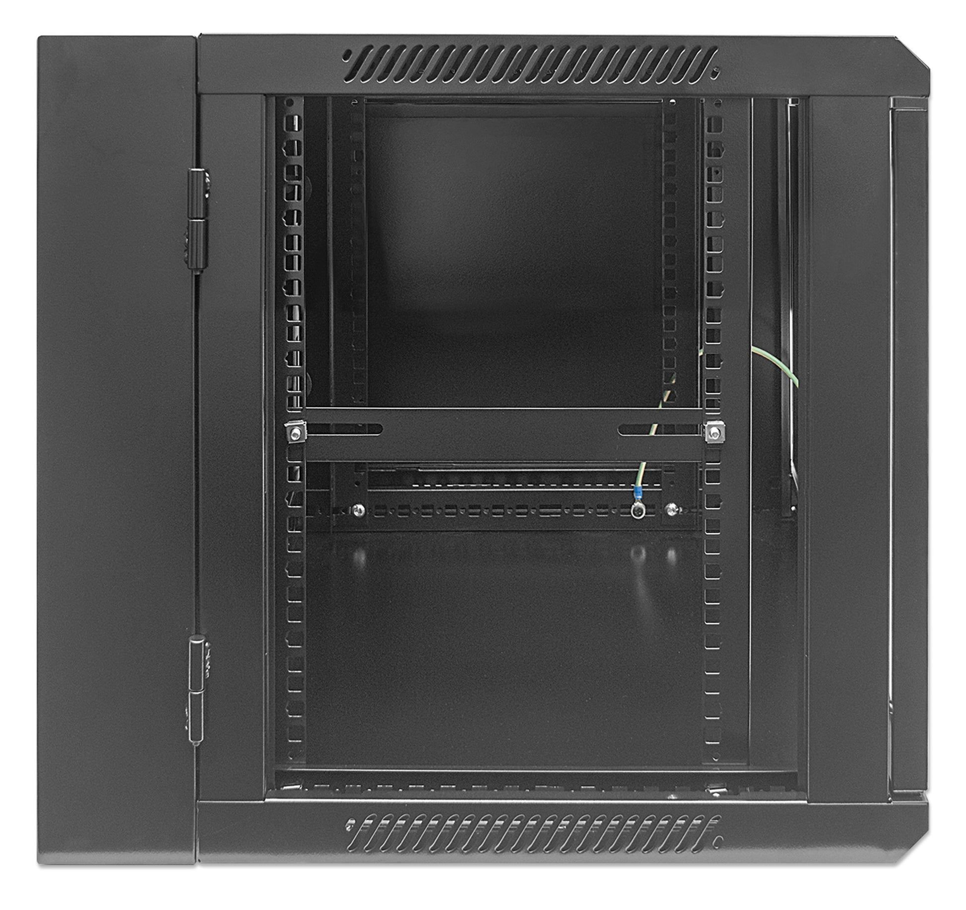 9U 19" Swing Out Wall Mount Network Cabinet, 550 mm (21.7 in.) Depth, Black Image 4