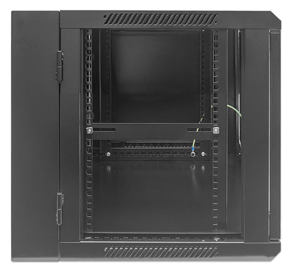 9U 19" Swing Out Wall Mount Network Cabinet, 550 mm (21.7 in.) Depth, Black Image 4
